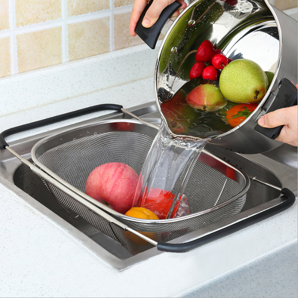 Over Sink Stainless Steel Adjustable Colander Strainers