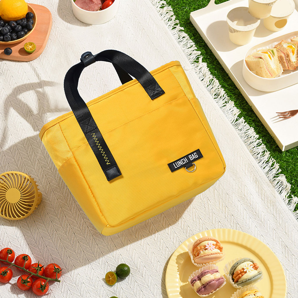Thermal Insulated Lunch Bag Handbag Pouch Food Storage Container Yellow