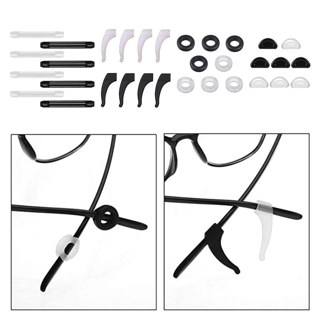 2xSilicone Eyeglasses Straps Ear Grips Hook Eyewear Retainer Set 16 Pairs