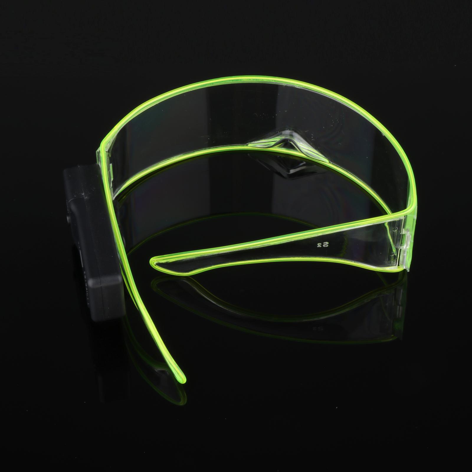 LED Visor Glasses Cyberpunk Cybergoth Goggles Cosplay Party Eyewear Green