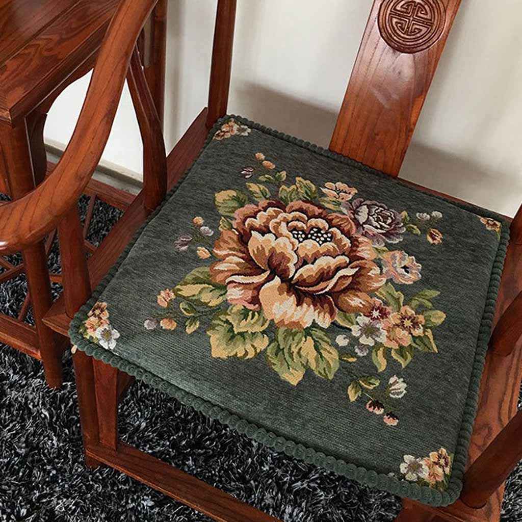 Multi-color Floral Seat Cushion Dining Chair Pad Paisley Pattern Living