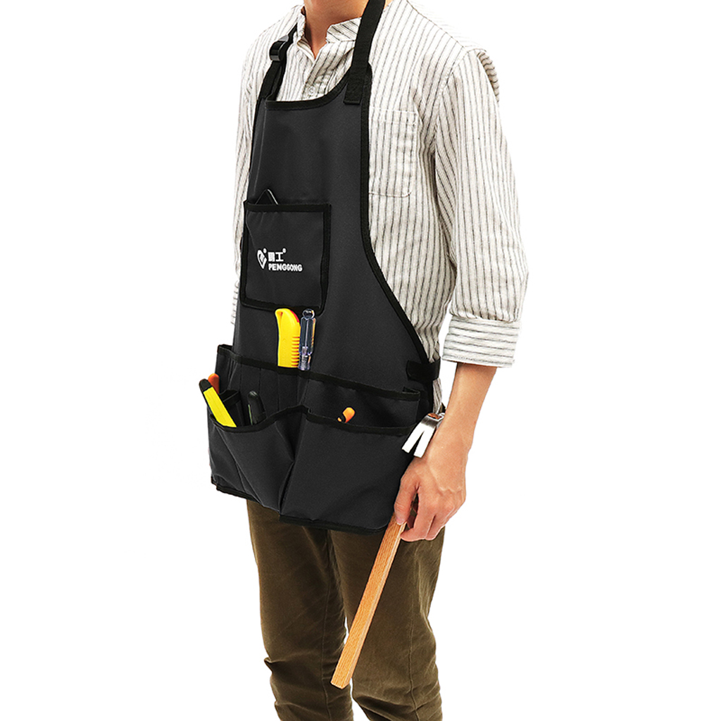 Carpenters Apron Woodworkers Tools Pouch With Tool Pockets Men Women Black