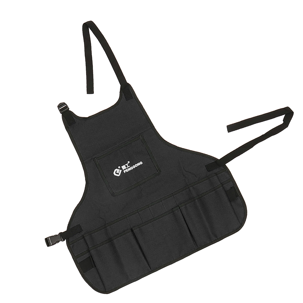 Multi Pocket Work Apron Durable Carpenters Gardener Handyman Pouch Tool