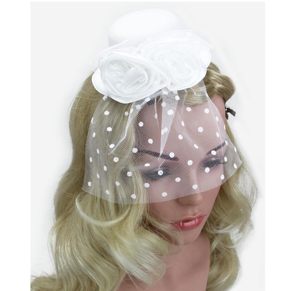 Flower Hair Clip Feathers Small Mini Top Hat Wedding Fascinator