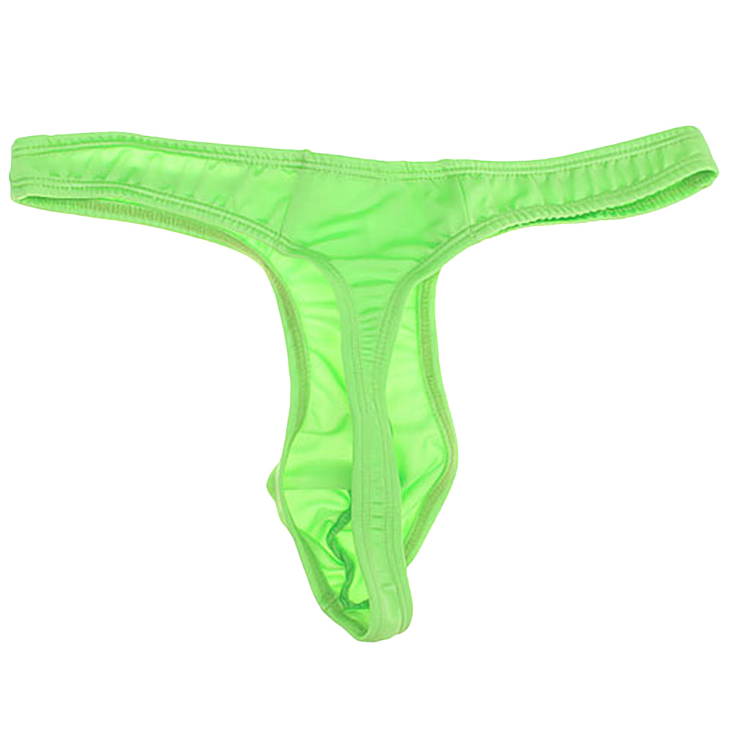 Mens Sexy G-string Stretch Pouch Thong Underwear Brief - Lime