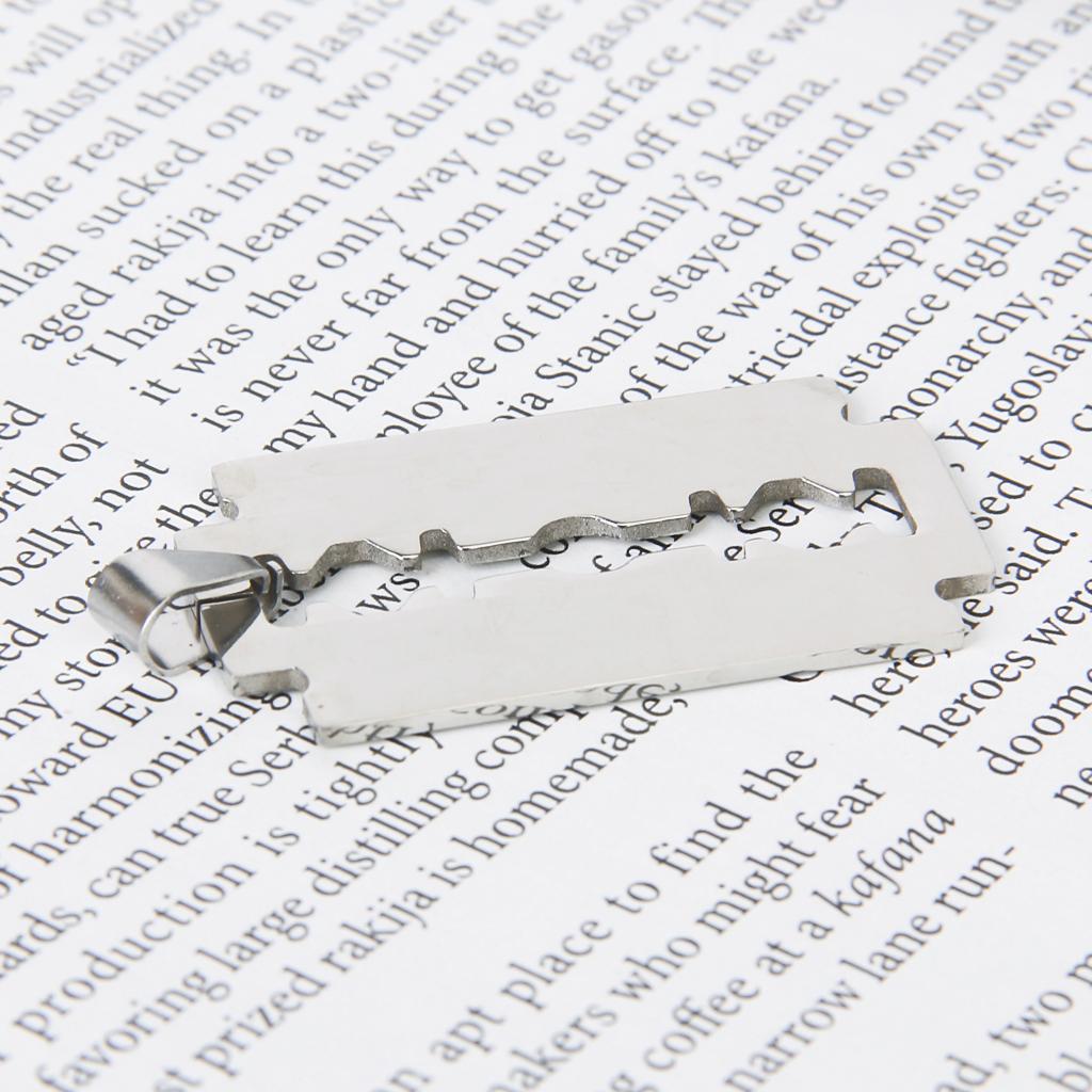 Cool Men Razor Blade Charm Stainless steel Pendant Silvery