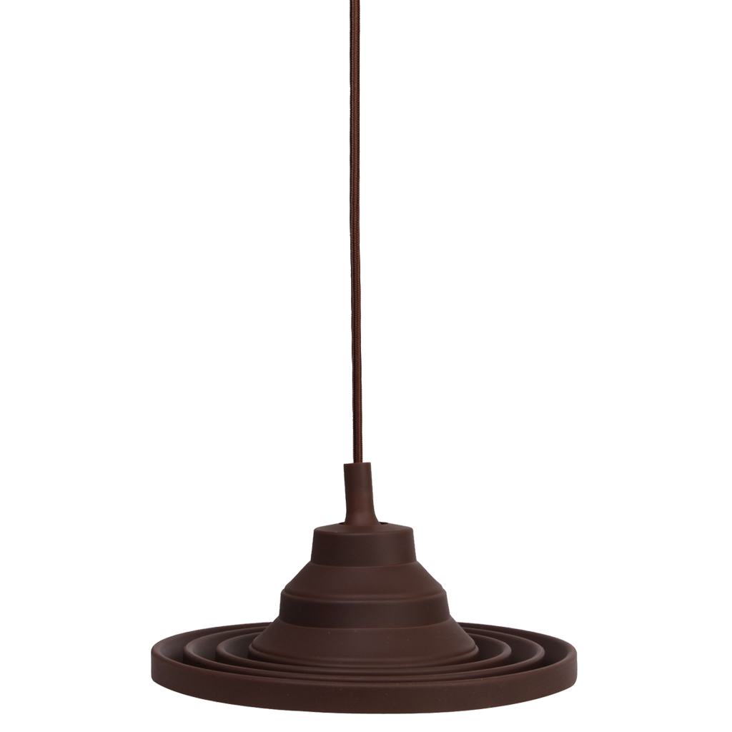 Vintage E27 Home Ceiling Pendant Lamp Light Bulb Holder with Silicone Lampshade-Coffee