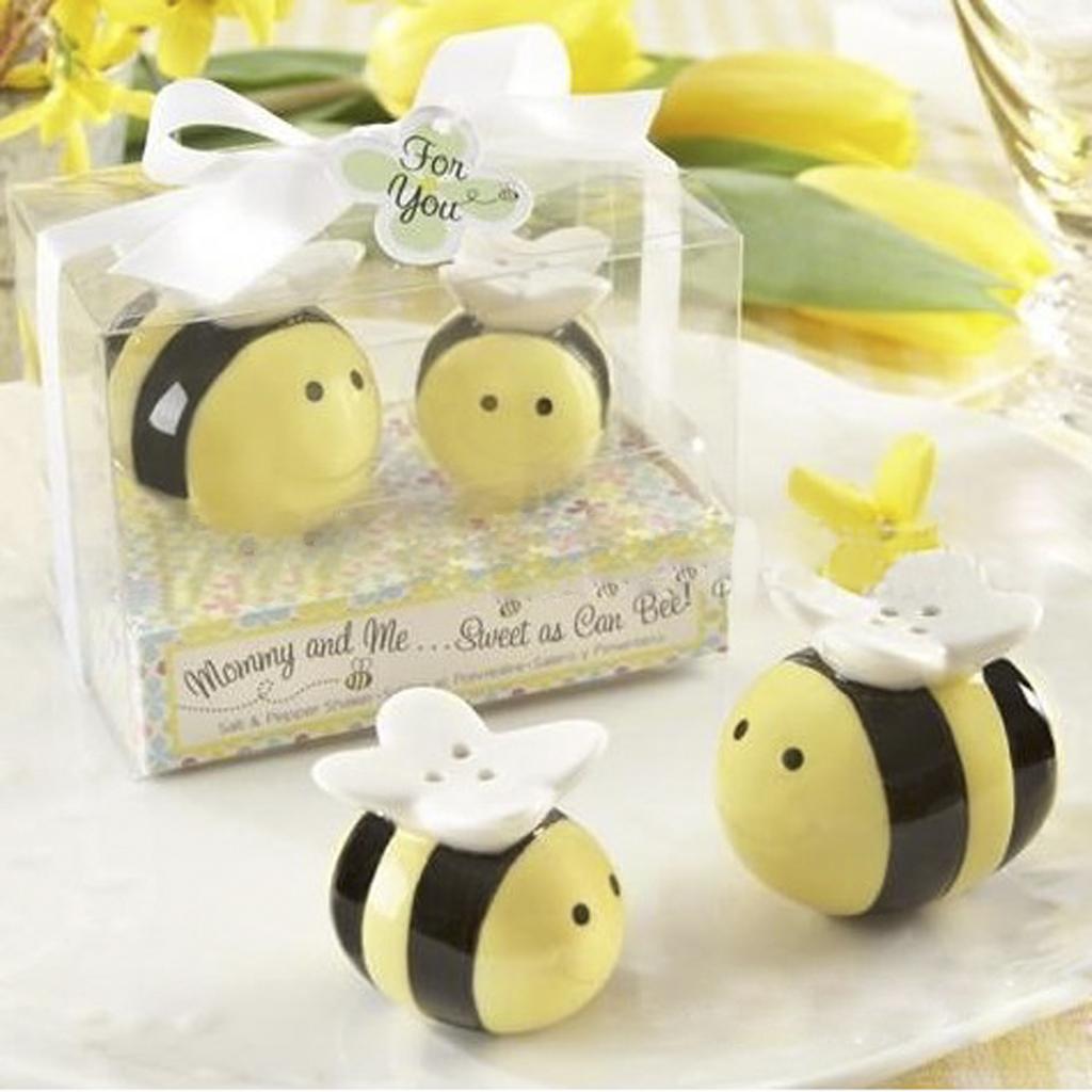 Ceramic Bee Salt & Pepper Shakers Wedding Favors