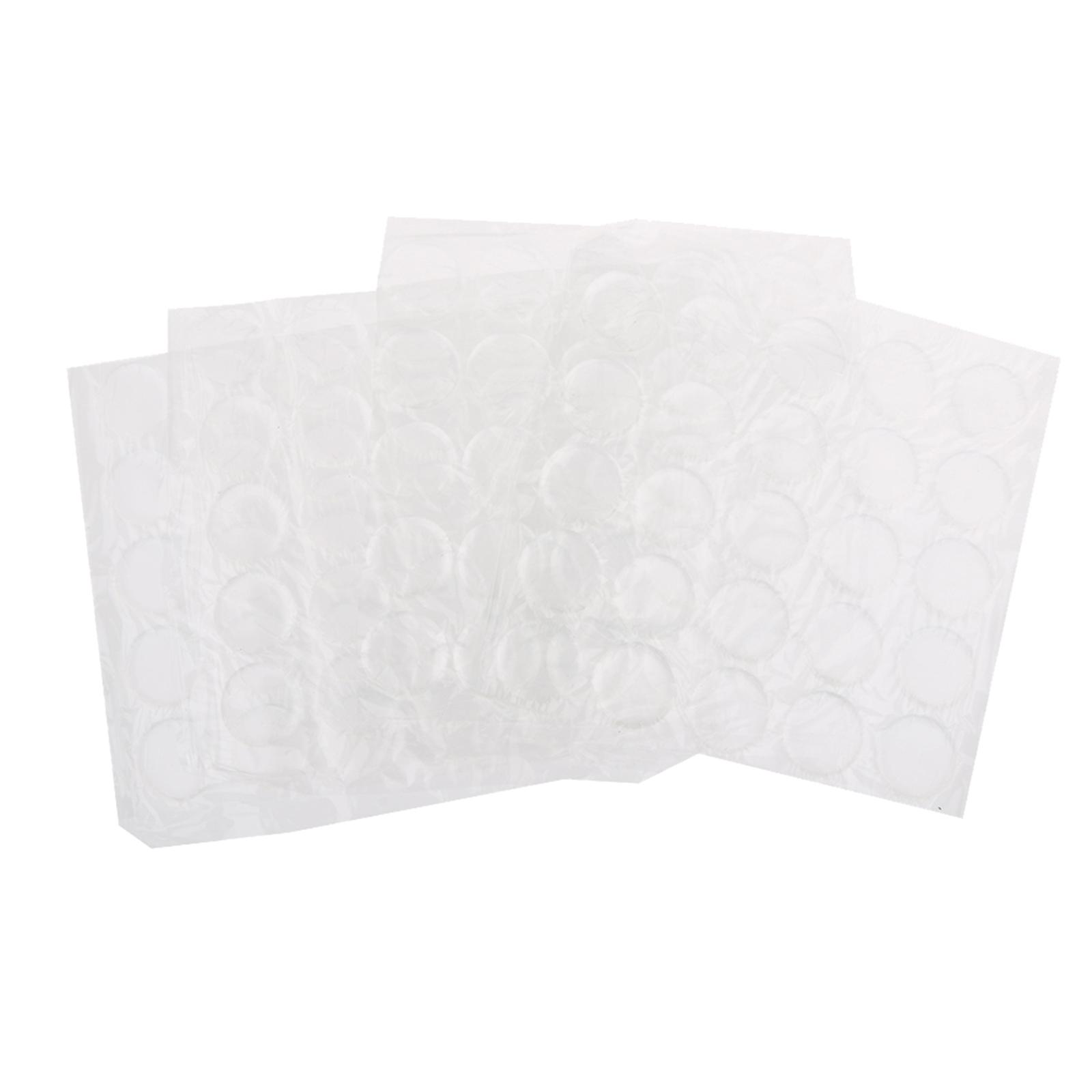 100pcs 1" Crystal Clear PVC Adhesive Circles Bottle Cap