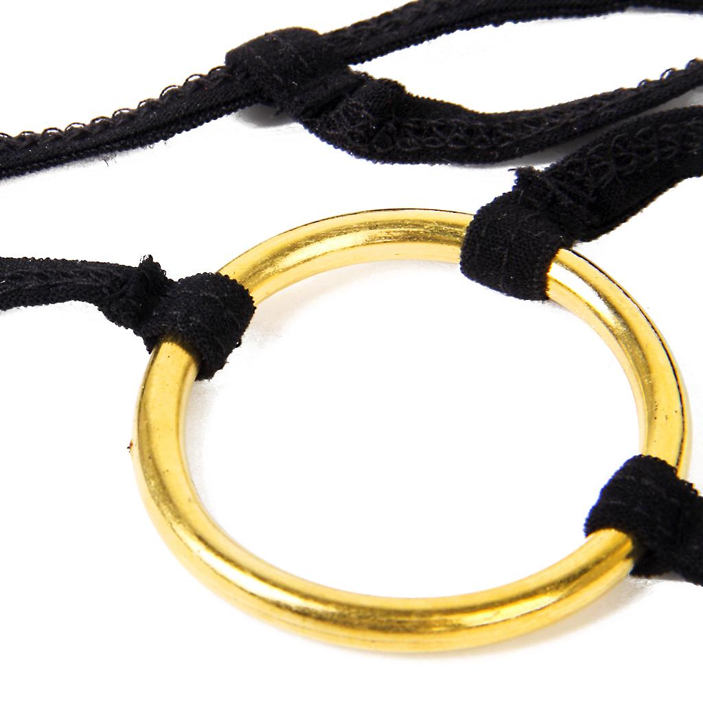  Black Sexy Men G-string Thong With Gold Plastic Ring Underwear