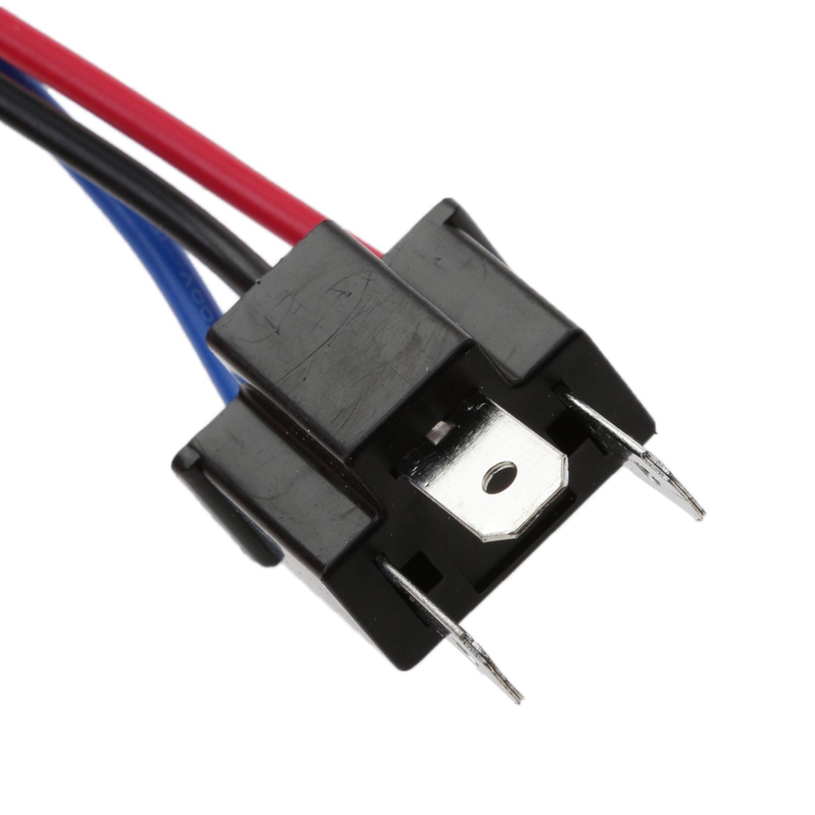 2xH4 Headlight Headlamp Light Bulb Relay Wiring Harness Socket Plug Wire Kit