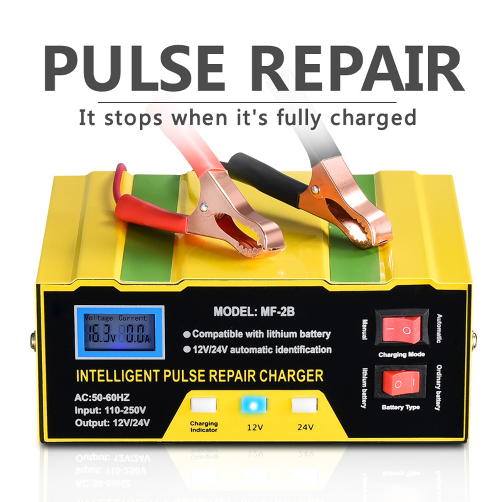 Intelligent 10A 12V 24V Electric Smart Pulse Repair Car Battery Charger