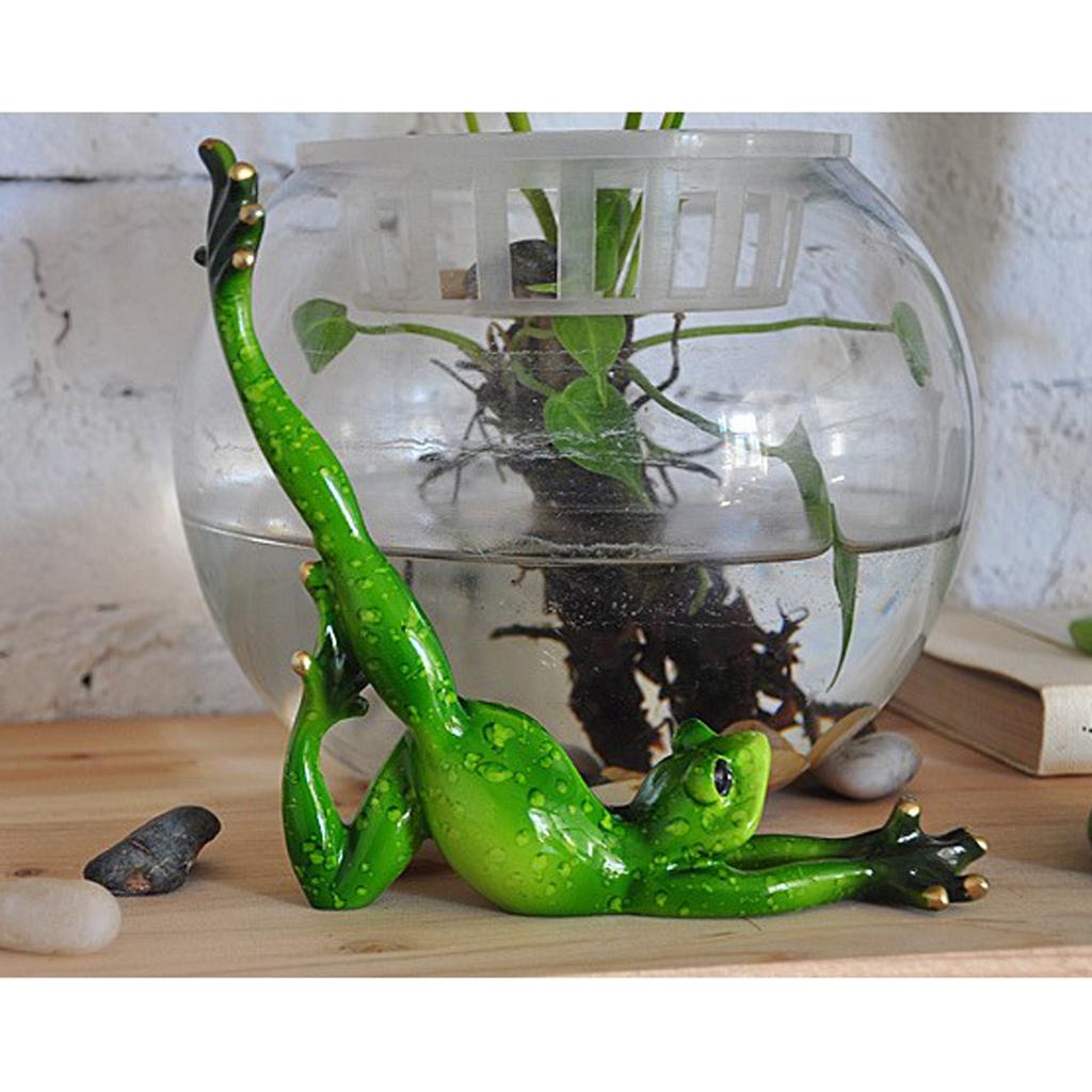 Resin Creative 3D Craft Frog Figurine Office Desk Car Dashboard Onament d