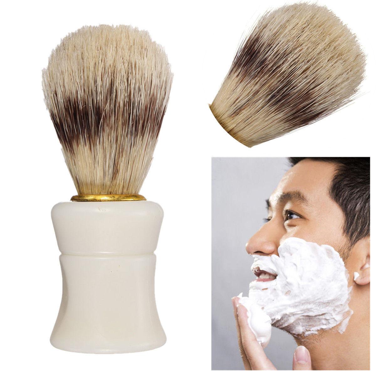 Pro Barber Salon Hair Shave Shaving Brush Plastic Handle Bristle Tool