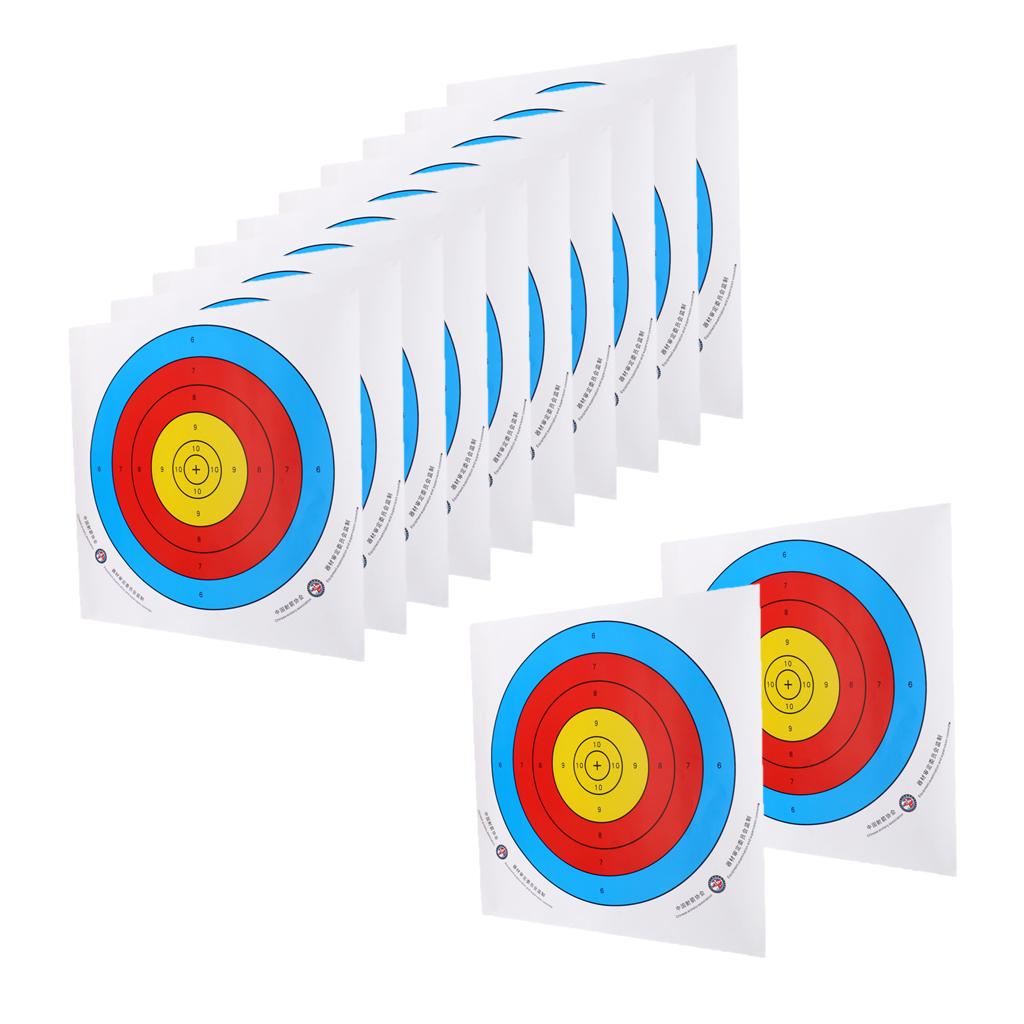 12 Pieces Professional Archery Target Paper For Recurve Bow Longbow 43x43cm