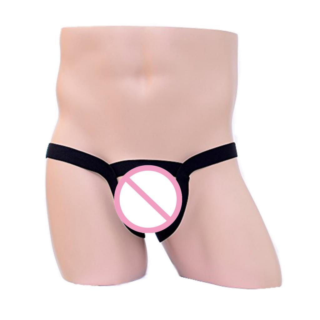 Sexy Mens G-string Underwear Hollow Ring Pouch Jockstrap Thong Briefs Black