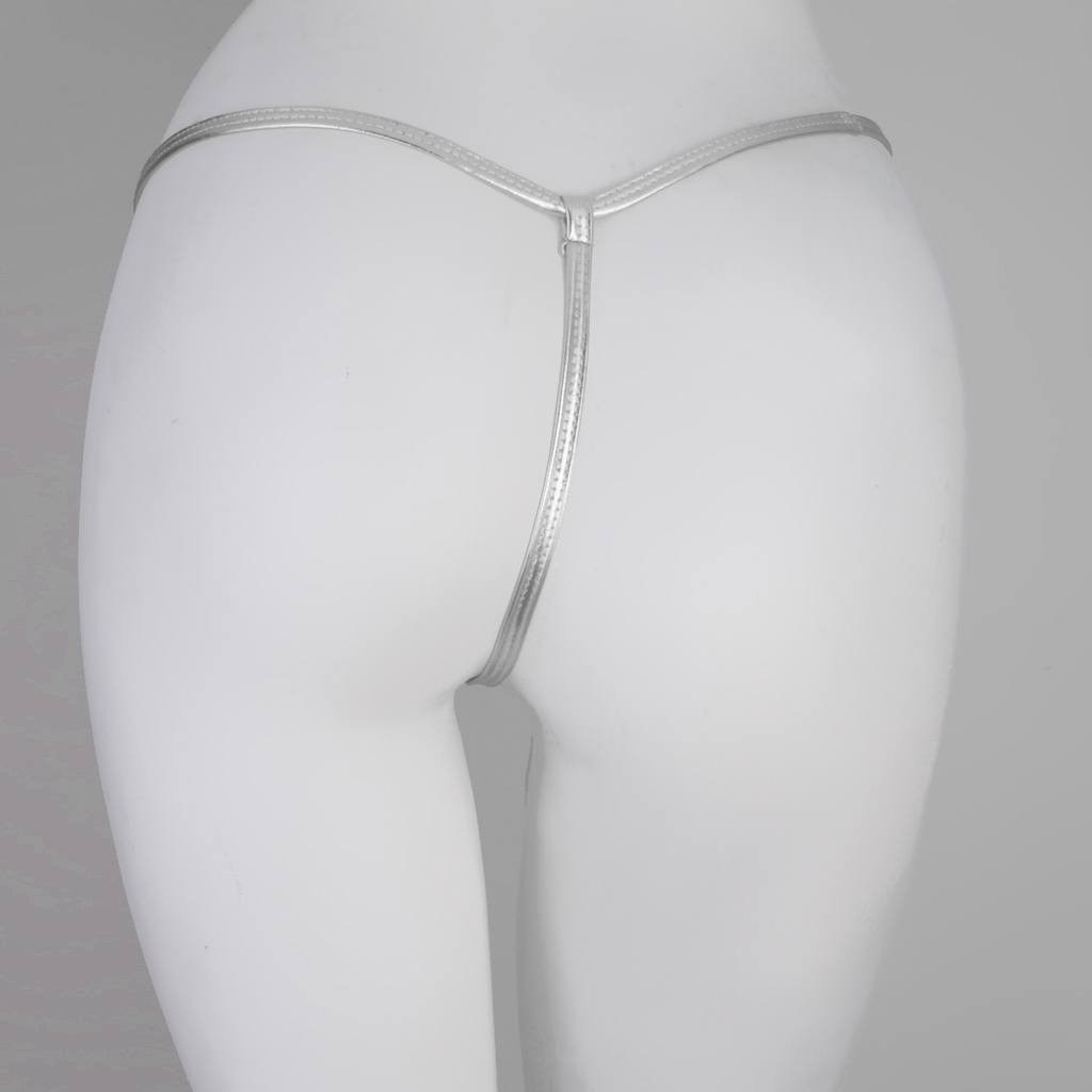 Women Sexy V-string Briefs Panties Thongs Lingerie Underwear Silver