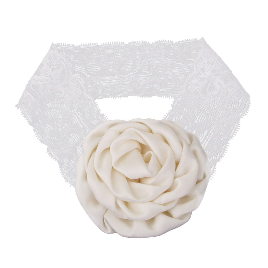 Beige Rose Flower Baby Girls Headband Photography Props Hair Band