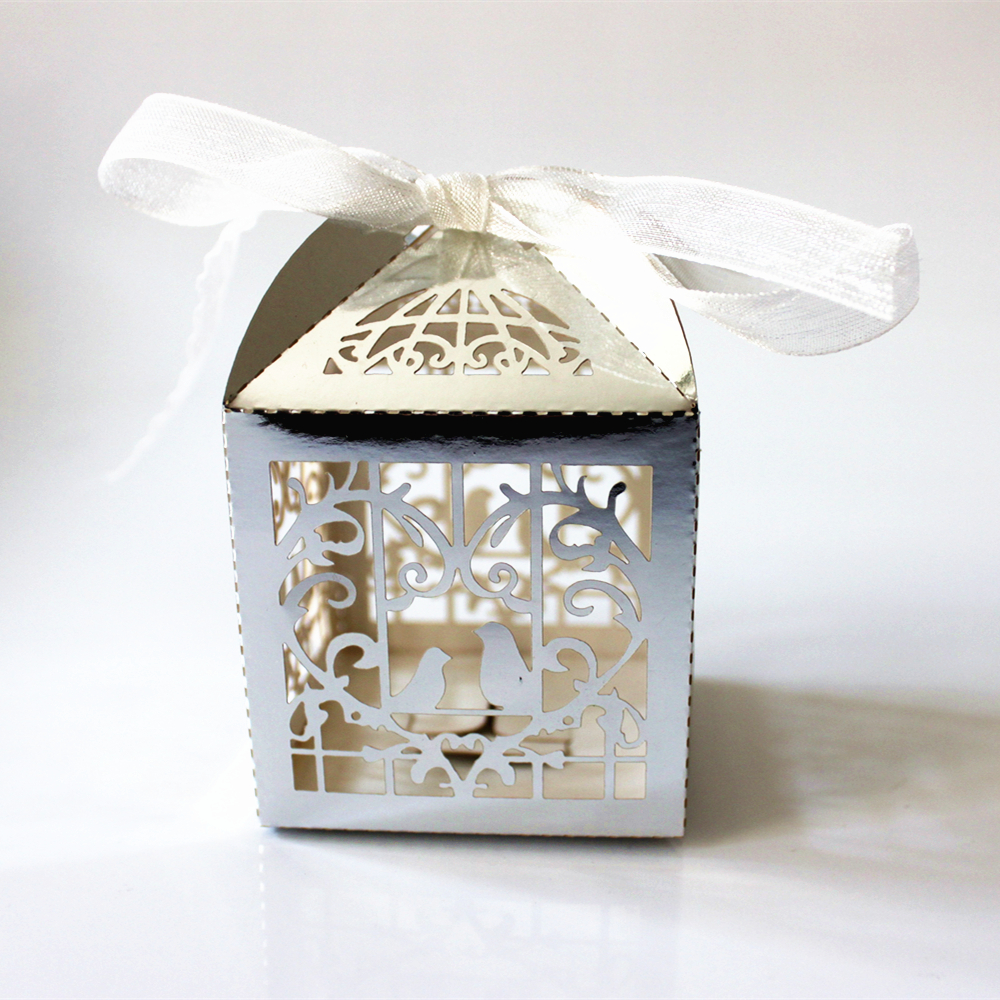 50pcs Wedding Engagement Birthday Party Cake Candy Favors Gift Boxes