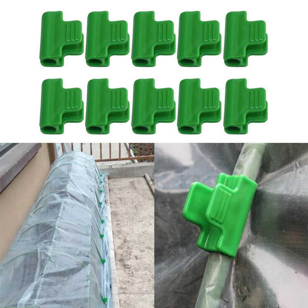 10Pcs Plastic Pipe Clamps for Greenhouse Frame Pipe Film Sunshade Net