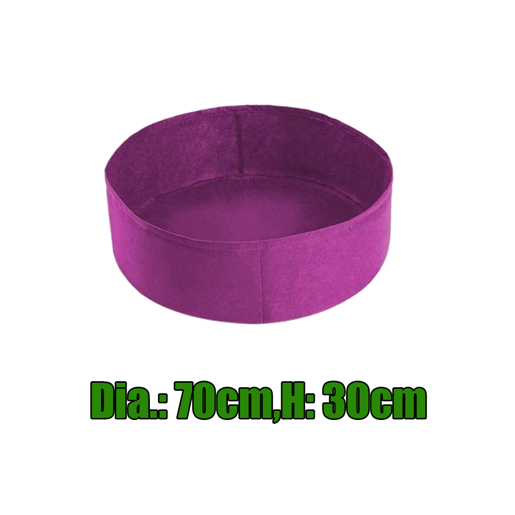 Round Felt Non-woven Plant Grow Bags Potato Container Purple_70x30cm