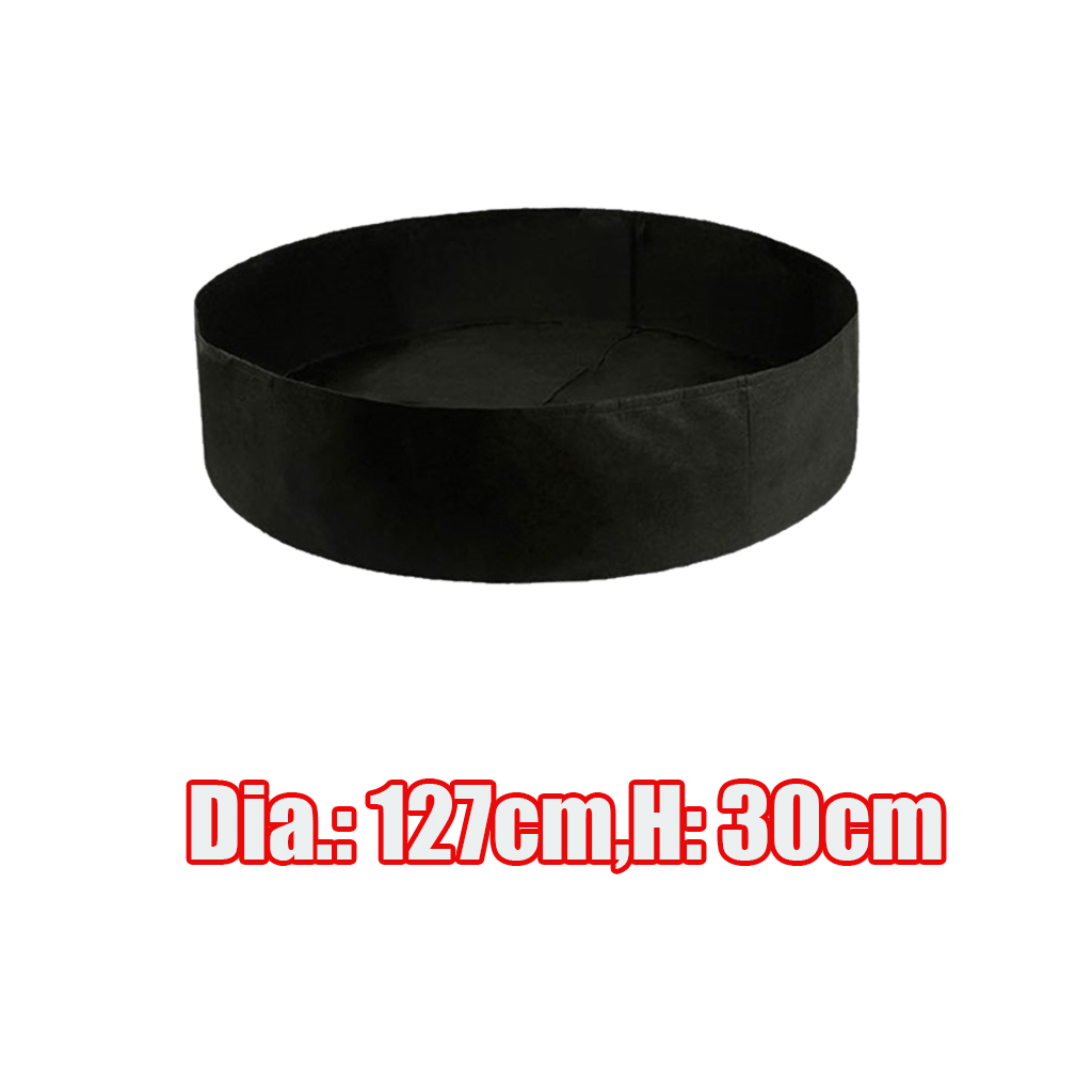 Round Felt Non-woven Plant Grow Bags Potato Container Black_127x30cm