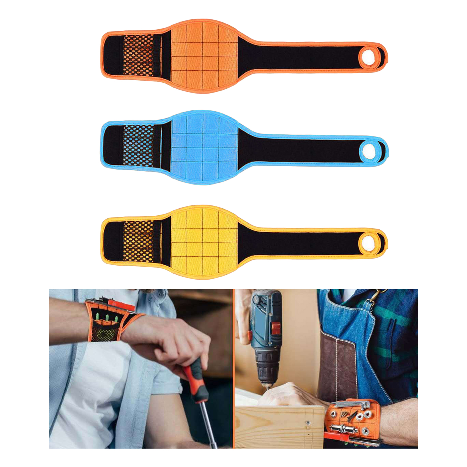 Magnetic Wristband Tool Belt for Holder Holding Screws Cool Gifts Gadgets Orange