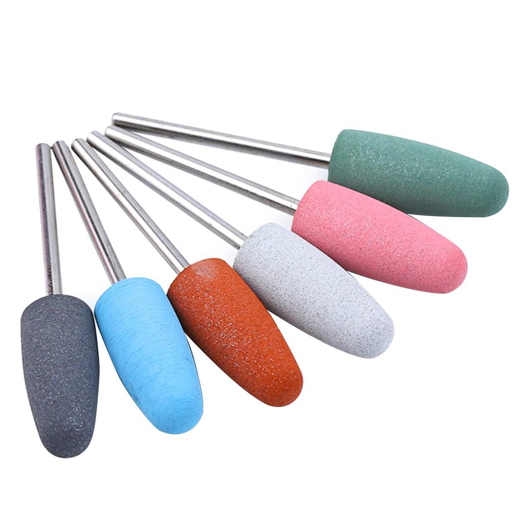 6pcs Silicone Polisher Grinder Nail Art Drill Bits For Electric Manicure