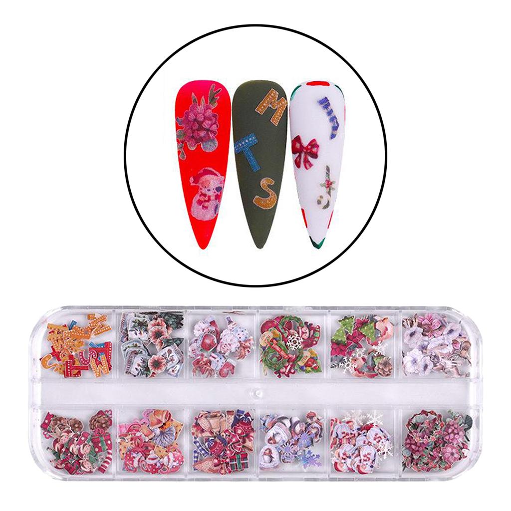 3D Nail Art Stickers Snowman Snowflake Pumpkin Skeleton DIY Christmas 02