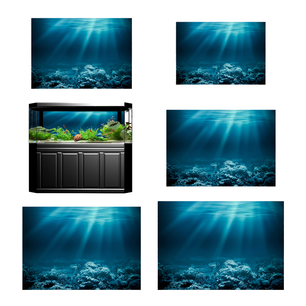 PVC Single Sided Aquarium Background Poster Decor Fish ...