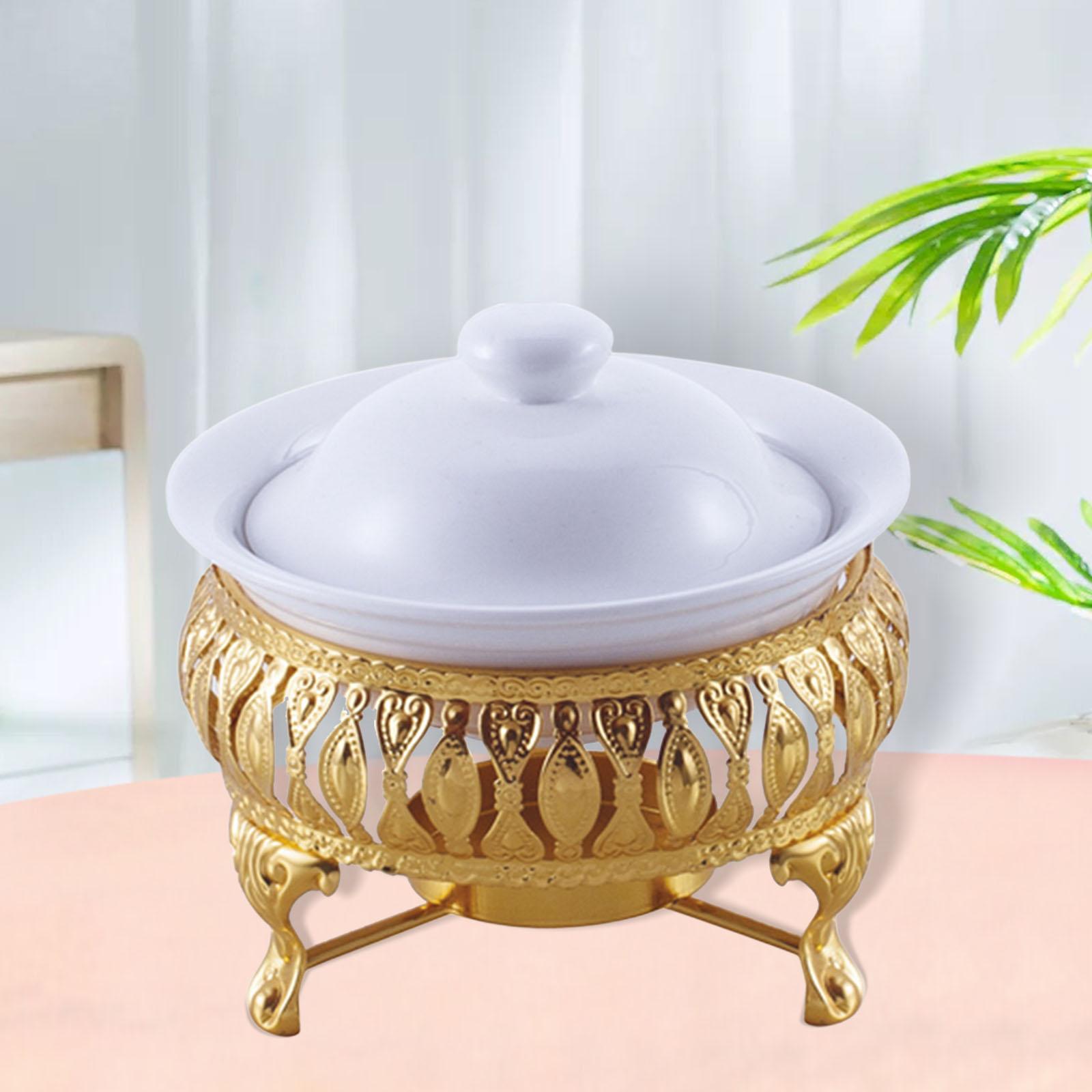 European Style Teapot Warmer with Candle Holder Tea Coffee Water Warmer Gold