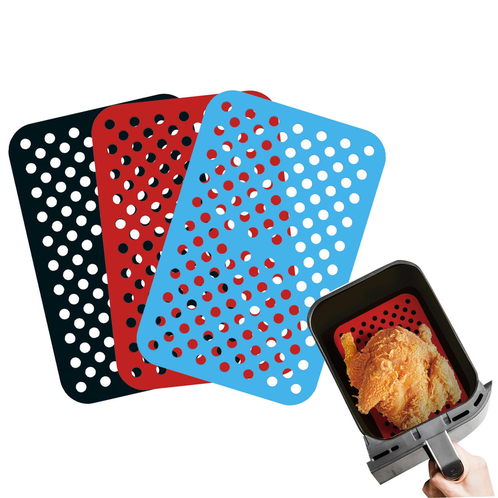 Silicone Air Fryer Liner Non Stick Steamer Pad  8.5in Square Pink