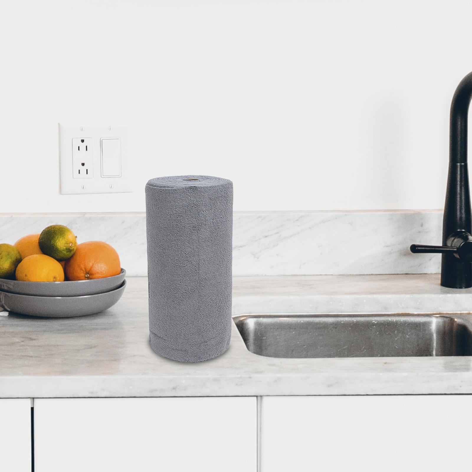 Microfiber Cleaning Cloth Microfiber Towels Roll for Housheold Bar Tableware Gray