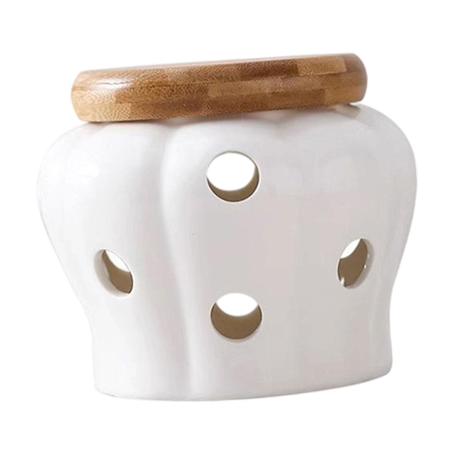Porcelain Garlic Keeper Pumpkin Shaped