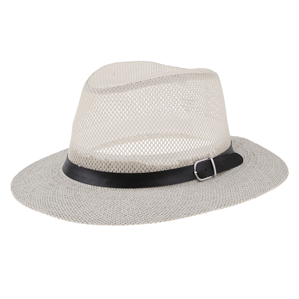 Mens Ladies Fedora Crushable Linen Panama Style Sun Hat Summer Hat 2 ...