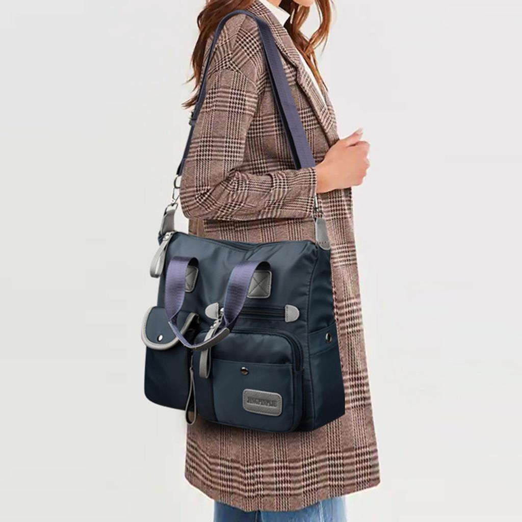 Womens Multi Pocket Cross Body Shoulder Bag Messenger Bag Handbag Blue