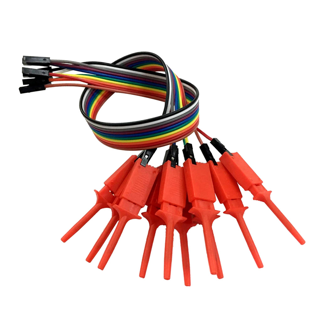20 Pieces Logic Analyzer Cable Probe Test Hook Clip Line Red+White