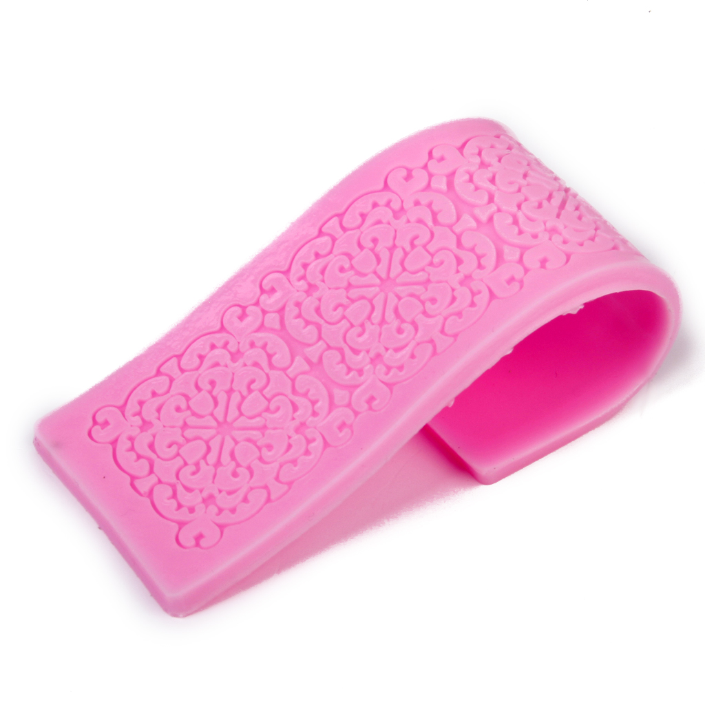 Silicone Fondant Cake Lace Sugar Craft Mat Cake Texture Mold Pink