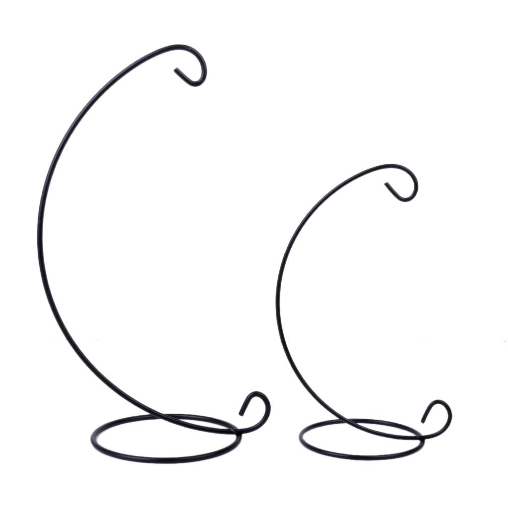 8xWhite/Black Iron Hanging Plant Stand Holder Landscaping Garden Black 23cm