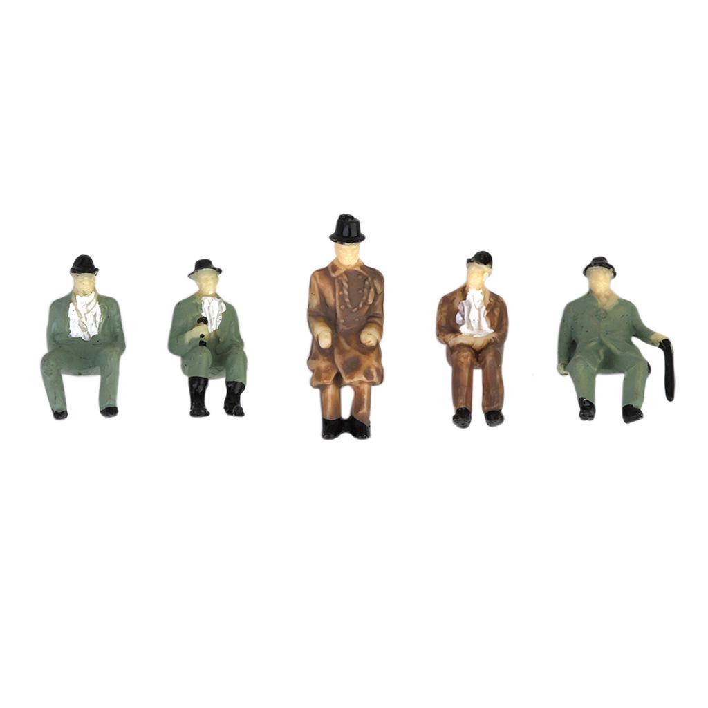 24pcs Painted Model Train Seated People Passangers Figures Scale HO (1 to 87) P87-12