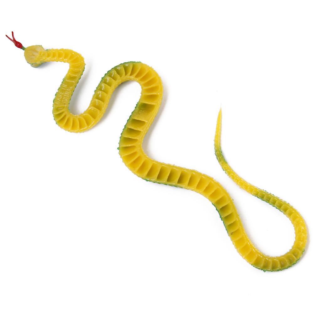 Yellow and Green Soft Plastic Snake Pretend Play Trick Toys Garden Prank Props