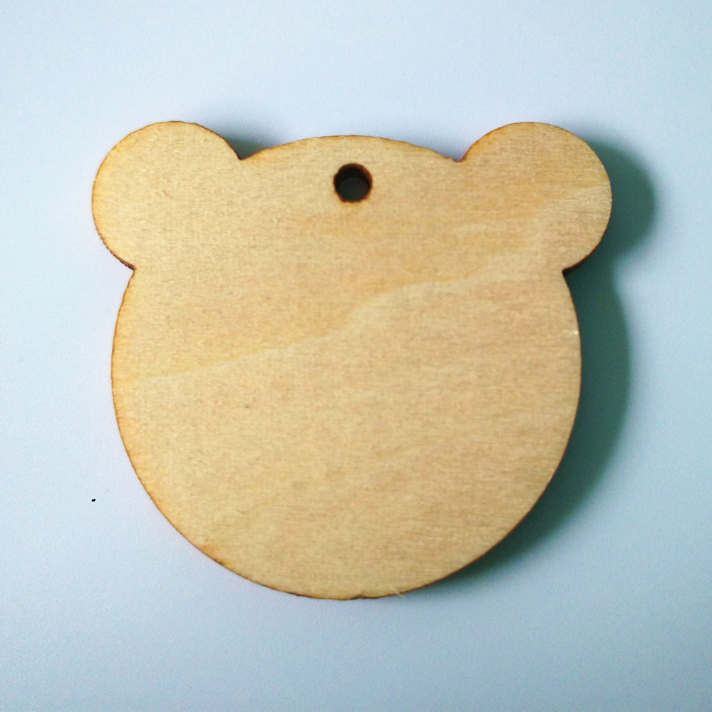 50pcs Wooden Little Panda Shape with Hole Art Embelishment