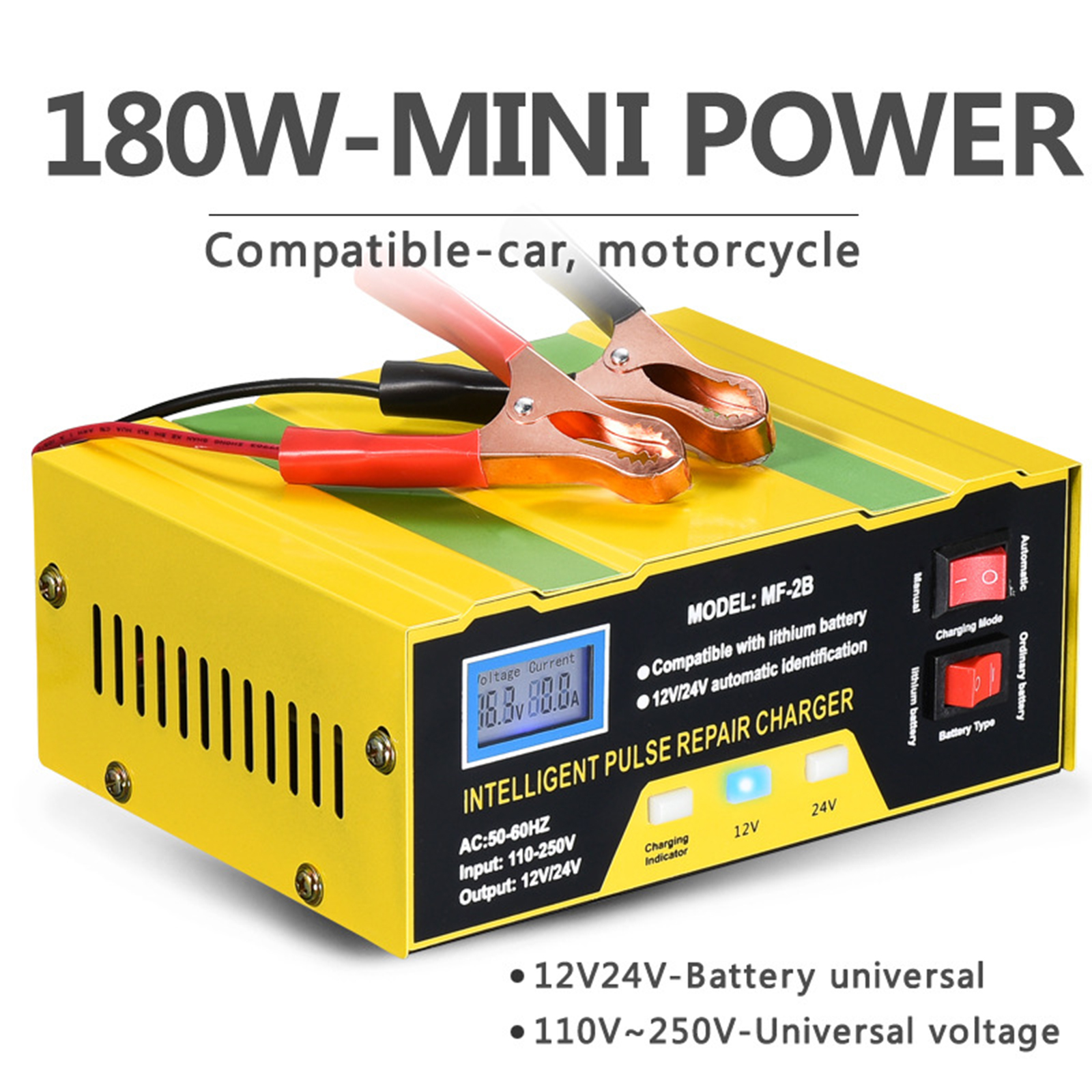 10A 12/24V Smart Pulse Car Battery Charger Maintainer Automatic LCD Display