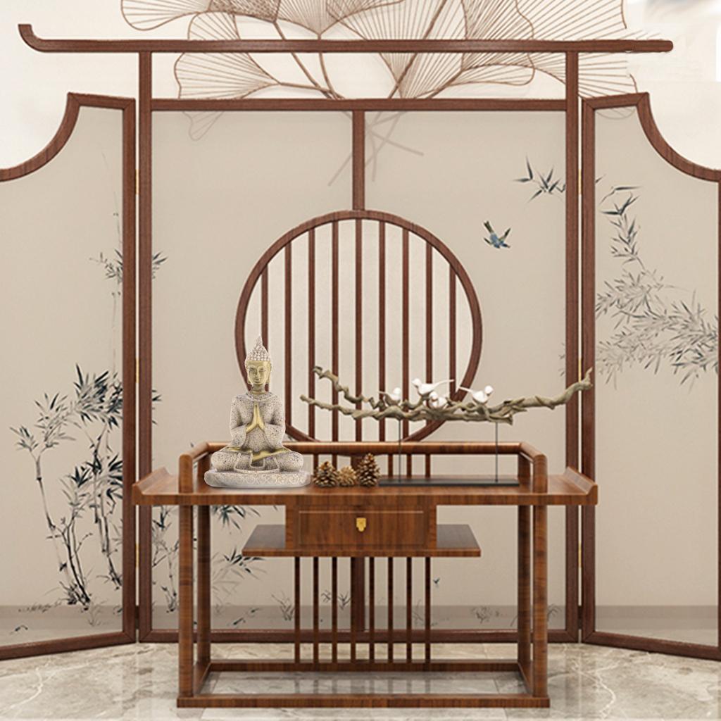 15xHand Carved Sandstone Seated Ganesh Buddha Deity Hindu Statue 8x5.5x2.5cm