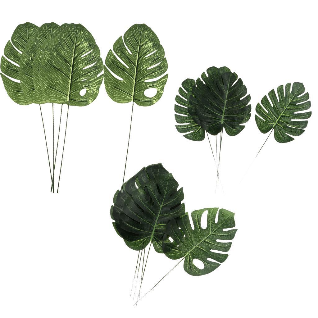 5x Large Artificial Leaf Faux Monstera Leaf Foliage Palm Leaves Home ...