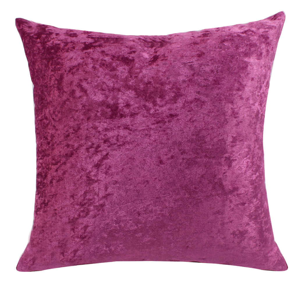 50x50cm Square Short Plush Velvet Throw Cushion Cover For Sofa Red Purple