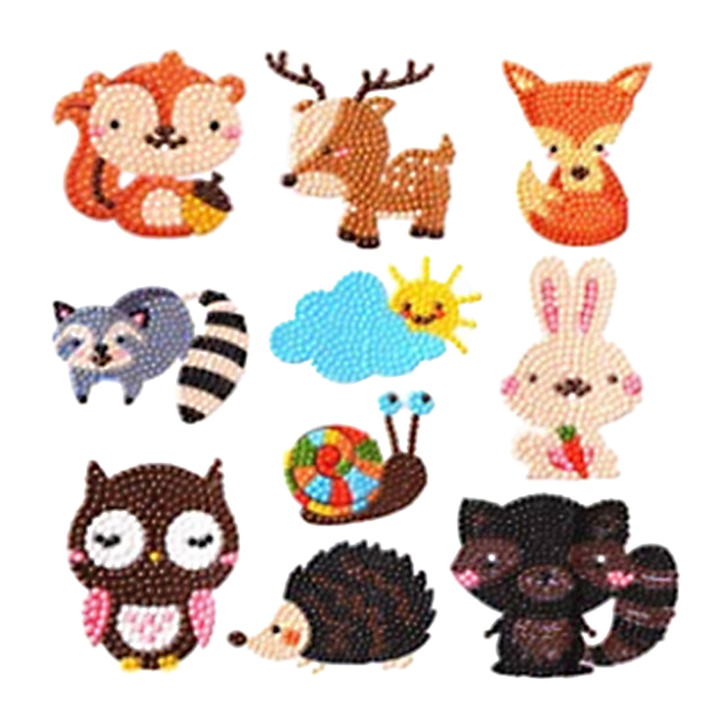 5D Diamond Pianting Kits Animal Stickers for Kids