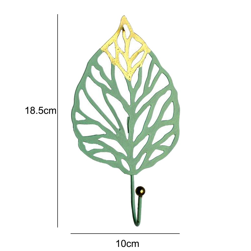 2xLeaf Shape Iron Wall Hooks Holder Clothes Hanger Kitchen Home Style 02