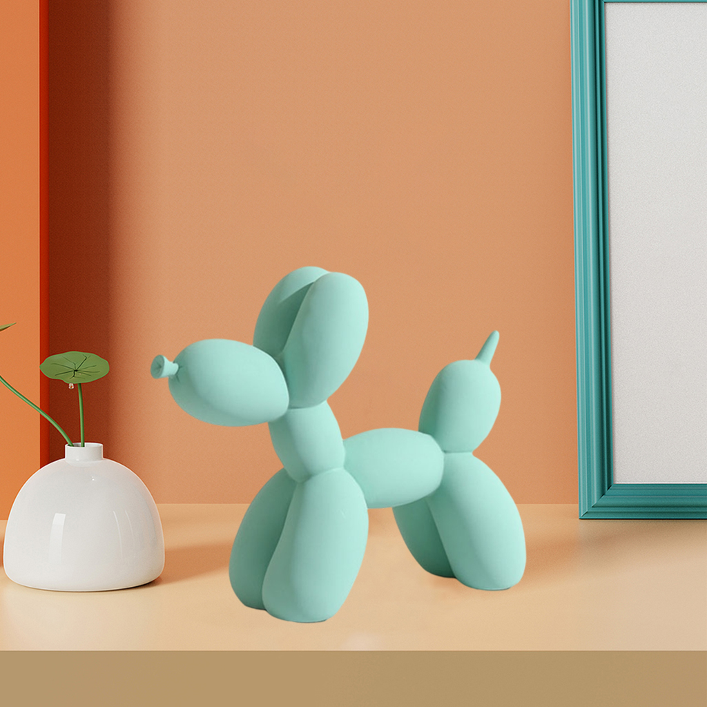 Balloon Dog Statue Animal Ornament Living Room Bookself Dog Bar Light green