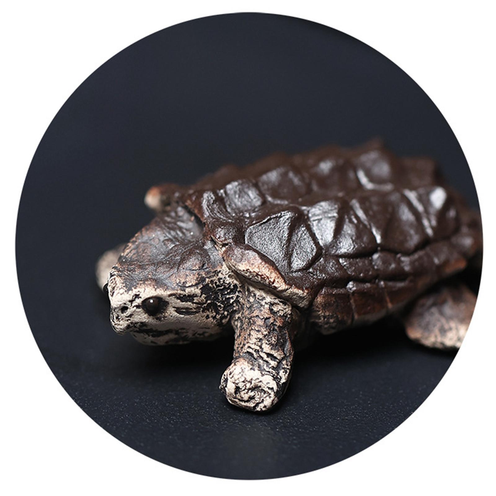 Snapping Turtle Figurine Tea Pet Sculpture for Table Centerpiece Office Home